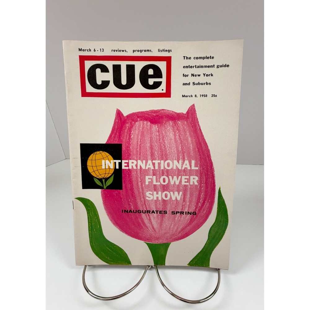 Vintage 1958 Cue Magazine International Flower Show NYC Broadway TV Ads March 8